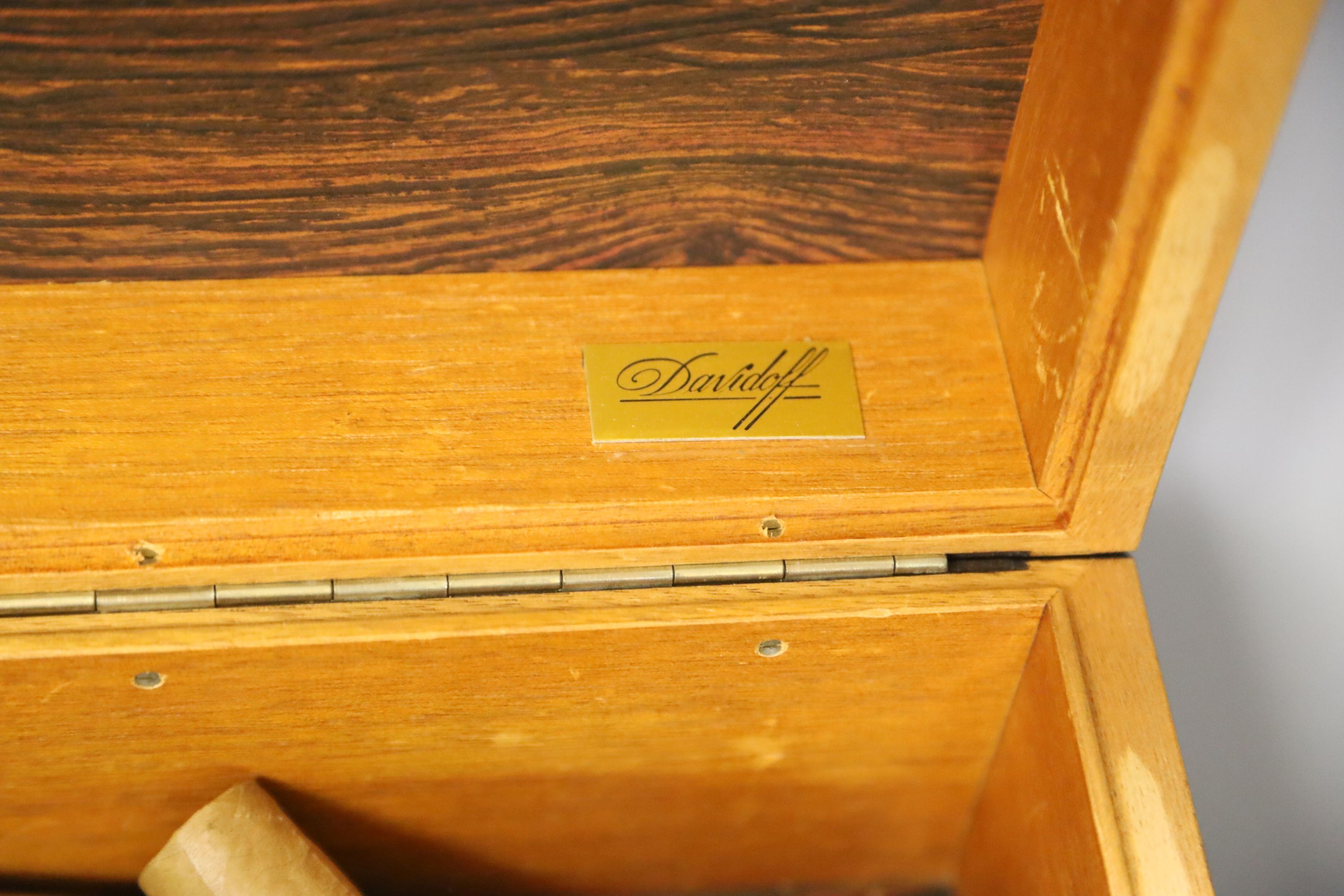 A Davidoff humidor and cigars